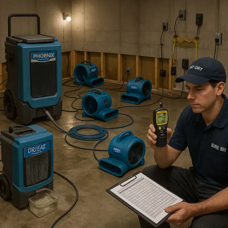 Structural Drying and Dehumidification process in Carnegie, OK